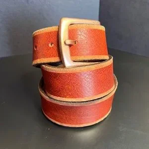 Y2K Diesel Spare Parts Belt | Rose Gold + Cherry Leather Belt B-1DR: Leather Belt with silver D logo buckle | Diesel main image 3